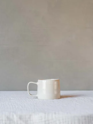 Tea Coffee cups with handle natural transparent glaze dishwasher proof handmade STUDIO kapstok Iris Floor Ceramics
